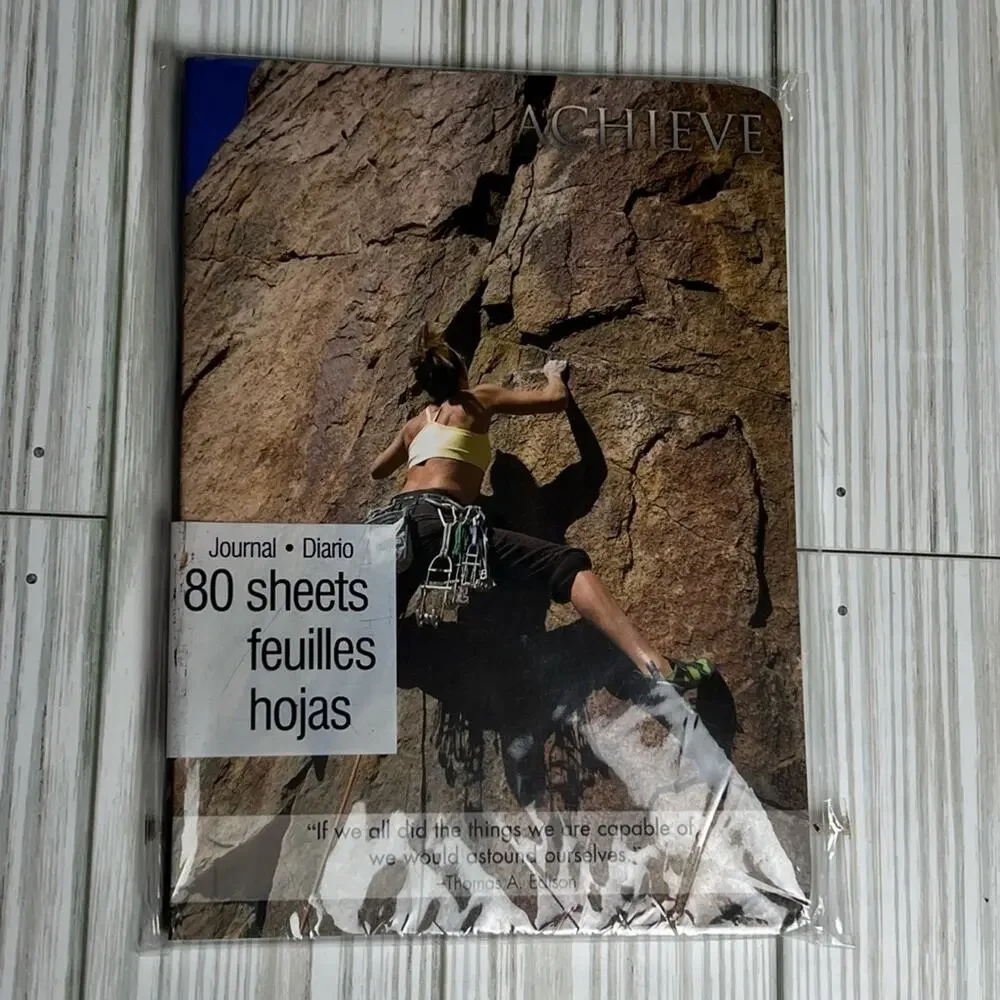 ACHIEVE Graphic Design Cover Fitness Lined Ruled 80 Pages Journal  NWT